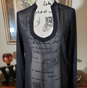EXPEESS sheer black blouse